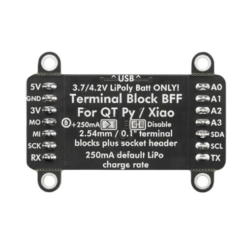 Placa de Extensão de Bloco Terminal Adafruit 6495 BFF para QT Py e Xiao 2