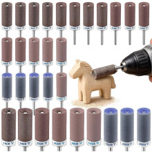 30Pcs Sanding Drums for Rotary Tool with 1/8" Shank, Sanding Sticks for Plastic Wood Metal Grinding Polishing