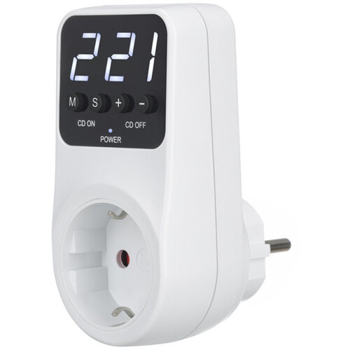 Automatic Voltage Protector  16A 230V Adjustable Power Surge Protection Volt Safe for Home Appliances EU Plug