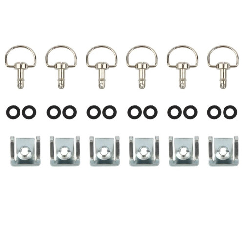 6pcs 1/4" 17mm Motorcycle Quick Release Dzus Turn Button Race Fairing Fastener Kit for     B