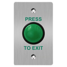 "Press-to-Exit" Button for Access Control Systems-Large, Waterproof with Backbox, Automatic Reset Lock Button