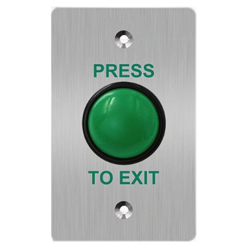 "Press-to-Exit" Button for Access Control Systems-Large, Waterproof  with Backbox, Automatic Reset Lock Button