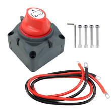 Waterproof Battery Disconnect Kit with 100CM Power Cable & 4mm Wrench Auto Boat Power Cut Off Master Isolation