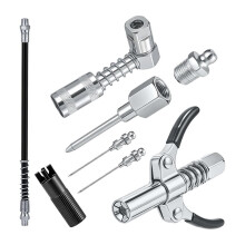 High Pressure Grease Accessory Kit Quick Release Coupler Elbow Adapter Flexible Hose Nozzles Zerk Cleaner for Car Truck