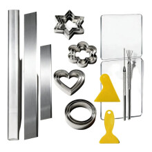 Polymer Clay Tools Set, 12 Pcs Clay Cutters, Stainless Steel Round Cutter & Acrylic Clay Roller for Pottery & Earrings