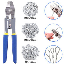M0.1-2.2 Aluminium-Hülsencrimpzange, 2-in-1 Drahtseil-Schneider, 10-Zoll Handzange für Zuhause, Drahtseil-Crimpwerkzeug