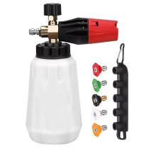 Ensemble de à Mousse Réglable 1L avec Connexion Rapide, à Mousse, 5 Buses et 1 Base de Buses pour les Séries pour -K7