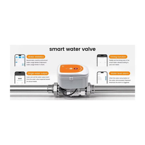 WiFi ME220FW Realtime Waterflow Temperature Display Valve Voice Control Irrigation Timer DN15 Garden Water Controller EU 2
