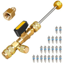 1 Set Professionelles Ventilkern-Sicherheitsentfernungstool, HVAC/AC-Reparatur Kompatibel mit R32 und R410, Enthält 20 Ventilkörper