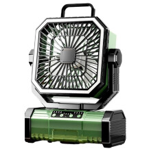 Camping Ventilator Oplaadbaar 7000mAh Draagbare Camping Ventilator met App Besturing Afstandsbediening & LED Licht 4 Snelheden Luchtstroom voor Buiten