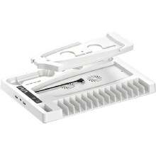 Stand for PS5pro/PS5slim/PS5 Cooling Fan Accessories Controller Charging Dock, and Headset/Disc Storage Rack White