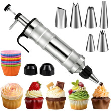 Dessert Decorating Syringe Set, Icing Piping Kit Cake Decorating Tools, 6 Piping Icing Nozzles, Cupcake Decorating Kit