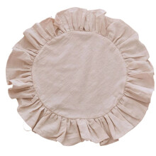 Manteles de Tela con Borde Rizado de Color Sólido, Manteles de Mesa de Comedor Escallopados Minimalistas Coreanos, Manteles de Tela Lavables D