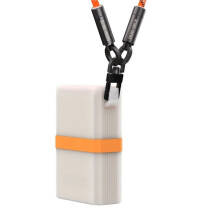 Silikonowa Osłona Ochronna dla Power Banku dla OPPO SUPERVOOC 120W, Antypoślizgowa Osłona Power Banku z Paskiem i Kablem Danych, Biała