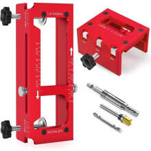 Aluminum Alloy Door Hinge and Mortise Tool Kit for Wooden Doors, Fits 1/4"R, 5/8"R & Square Hinges