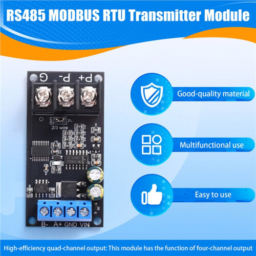 RS485 MODBUS RTU Transmitter Module PT100 Platinum Thermal Resistance RTD Temperature Sensor for Industrial Automation 1