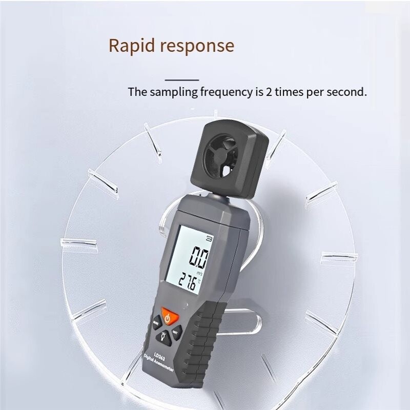 LD363 Portable Digital Anemometer with LCD Display, Temperature Sensor ...