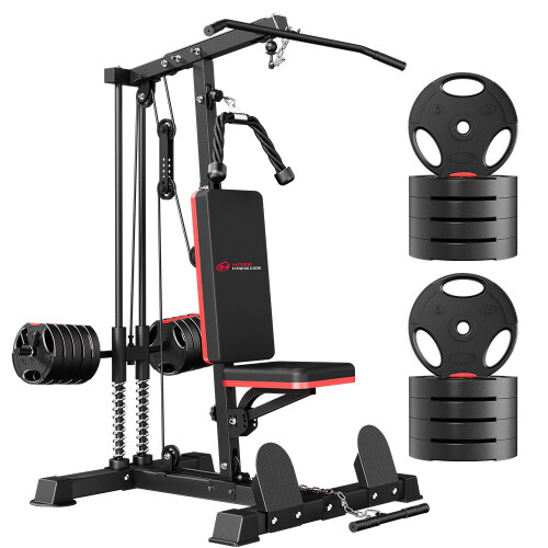 Multi Gym Cable Machine With 10 x 5kg Weight Plates