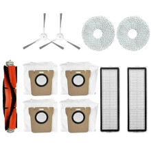 11pcs Compatible with Robot Vacuum X10+ X20 B101GL Spare Parts Accessories Main Side Brush Hepa Filter Dust Bag Rag Mop