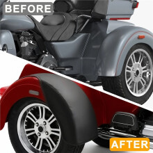 1Par de Cubiertas Traseras de de PU Negro para Tri Glide 09-23 Street Glide Trike 10-11, Cubierta de Impermeable