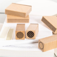 Geometric Aesthetics Wooden Rubber Stamps Sets Diy Rubber Stamp for Card Making Scrapbooking Supplies