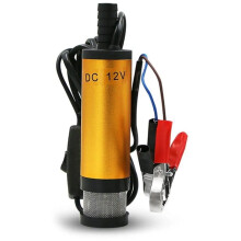 Portable 12V Fuel Transfer Pump Oil Water Submersible Electric Motor for Car Camping Fishing Stain Steel Shell