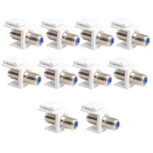 Lot de 10 Connecteurs  Coaxiaux, Rallonge de Câble RG6 de Type F Femelle-Femelle pour Plaque Murale et Panneau de Brassage