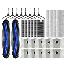 For X8 Pro Omni Robot Vacuum Replacement Main Side Brushes Mop Cloths HEPA Filters Dust Bags Accessories(30pcs)