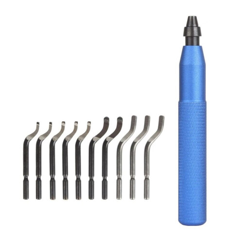 R3000 Deburring Tool Deburring System Handle Hand Deburring Tool Kit with Various Replacement Blades for Metal PVC C 1