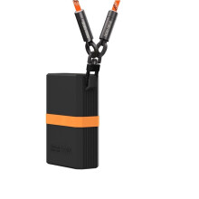 Silikonowa Osłona Ochronna do Power Banku dla OPPO SUPERVOOC 120W, Antypoślizgowa Osłona Power Banku z Paskiem na Szyję i Kablem Danych Czarna