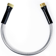 Short Garden Hose 2ft X 5/8",Metal Garden Hose for Hose Reel Faucet,Heavy Duty 304 Stainless Steel Metal Leader Hose