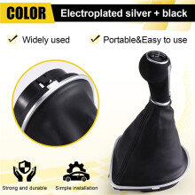 Car 5 Speed Gear Shift Knob with Boot Cover Shifter Lever Stick for Leon II Toledo III Altea XL 2005-2012