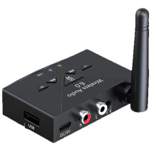 Transmisor Receptor Estéreo Inalámbrico 6.0 2 en 1 Adaptador de Música HIFI AUX USB-C para Altavoz de TV Computadora