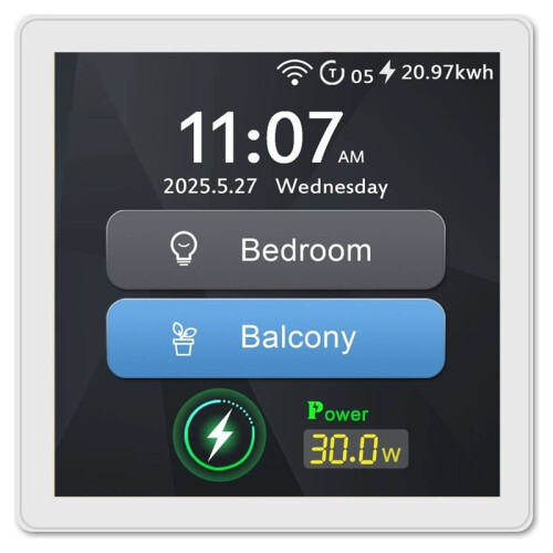 Zigbee 3.0  Home Tuya App Remote Control 4-Inch Touchscreen  with Type-C 30w Fast Charging White EU Plug