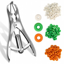 Goat Banding Kit Expander Tool with 200pcs Rubber Bands & Expander Plier and Bands Kit for Humane Livestock Handling
