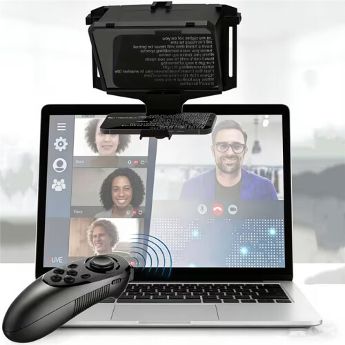 7.5 Inch Portable Teleprompter, Handheld/Desktop/Monitor Mode, Supports Remote Control for Smartphone Tablets Camera 1