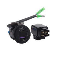 Motorcycle USB Socket Fast Charging for Versys 650 2023-2025 USB+USB-C Extended Adapter Accessories