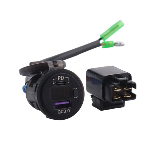 Motorcycle USB Socket Fast Charging for  Versys 650 2023-2025 USB+USB-C Extended Adapter Accessories