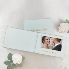 Luxury Linen Bound Video Book Video Album to 3 Hours of Video 7" IPS Display 4GB and Rechargeable Battery Forever