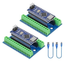 Placa de Desenvolvimento V3.0 CH340 ATmega328P com Cabos USB & Adaptador de Terminal Breakout - 2 Pacotes