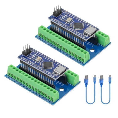 2 Pack  V3.0 CH340 ATmega328P Development Board with USB Cables &  Breakout Terminal Adapter
