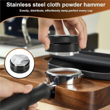 Espresso Tamper Kit with Wooden Tray - 54mm Coffee Distributor, Puck Screen & Spring Tamper for