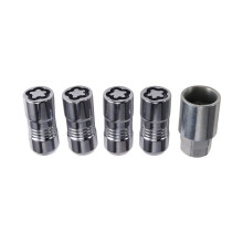 24210 Chrome Cone Wheel Locks Set (M14 X 1.5 Thread Size) Wheel Locks, Unique Key Tool and ID Card