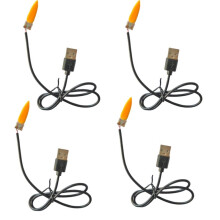 Lampe à Flamme USB 5V Simule le Circuit de la Lampe à Bougie, Panneau LED Effet Flamme de Bougie pour Éclairage Décoratif DIY 4 Pièces