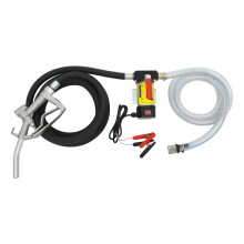 Pompe à transfert de diesel, 12V 200W 45L, électrique auto-amorçante avec débit réglable pour véhicules et engins agricoles