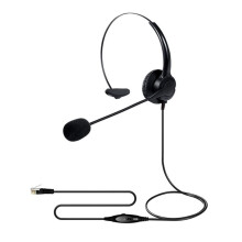 Telefone Fixo com Fio Atendimento Ao Cliente Fone de Ouvido Mono-Auricular Ajustável Fones de Ouvido Dedicados Conector RJ