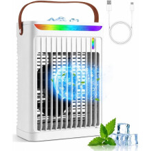 Chłodnica Powietrza z Chłodzeniem Ewaporacyjnym, Klimatyzator, 700 Ml Klimatyzatora z Timerem 2/4/6 Godzin i Światłem LED