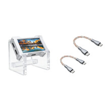 HMLAB ZNEO Hub USB para Jogos 2 para 3 Portas 8KHz com Tela Estiloso para Configuração de Ambiente de Jogos com Cabo RGB C para C 2x B