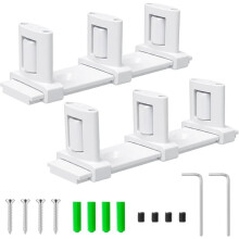 Bypass Door Guide, Sliding Closet Door Floor Guide, Adjustable 3-Roller Bottom Mount for Bypass & Double Bypass Doors