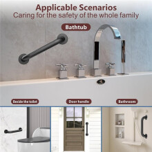 12 Inch Stainless Steel Handrail, Safety Grab Bars for Wall, Handicap Grab Bars for Bathroom, Shower, Toilet, Stairs